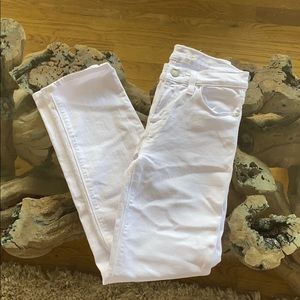 White straight leg jeans